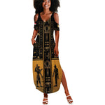 Personalized Egypt Summer Maxi Dress Ancient Ankh Luxury - African Pride