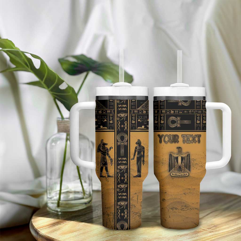 Personalized Egypt Tumbler With Handle Ancient Ankh Luxury - African Pride
