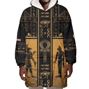 Personalized Egypt Wearable Blanket Hoodie Ancient Ankh Luxury - African Pride
