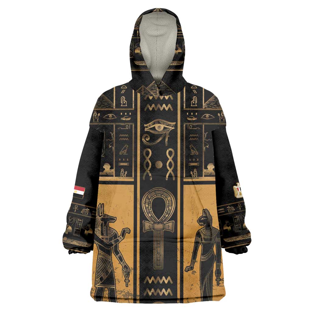 Personalized Egypt Wearable Blanket Hoodie Ancient Ankh Luxury - African Pride