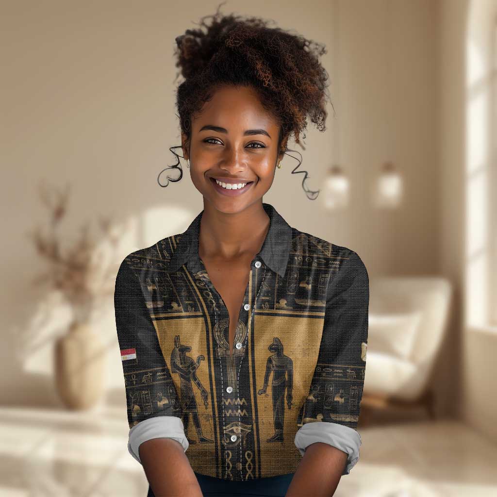 Personalized Egypt Women Casual Shirt Ancient Ankh Luxury - African Pride