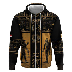 Personalized Egypt Zip Hoodie Ancient Ankh Luxury - African Pride