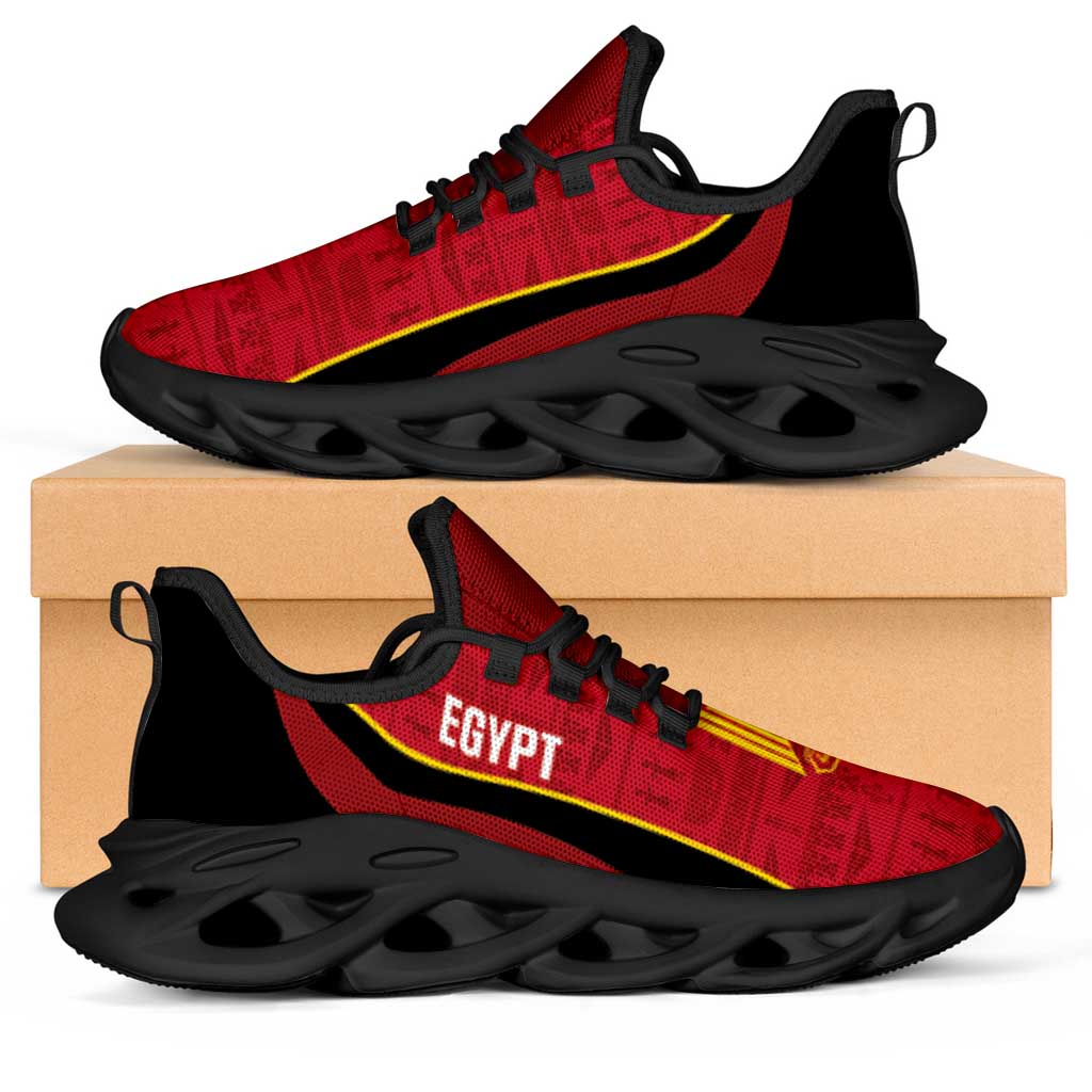 Egypt 2026 Football Clunky Sneakers Go Pharaohs Egyptian Pattern Curve Stylized - African Pride