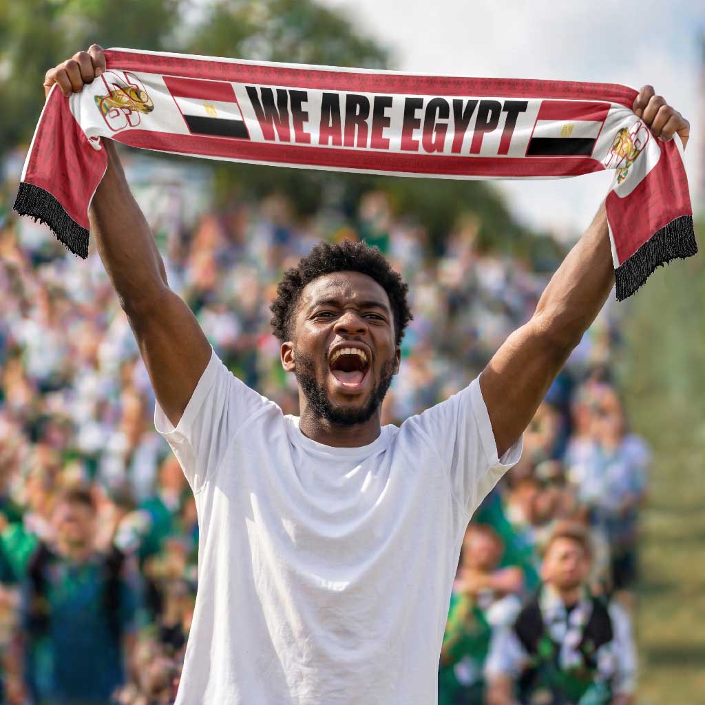Egypt 2026 Football Soccer Scarf Go Pharaohs Egyptian Pattern