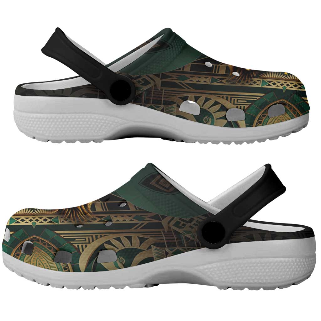 Egypt Eye of Horus Clogs Shoes Golden Ancient Egypt Pattern - African Pride