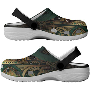 Egypt Eye of Horus Clogs Shoes Golden Ancient Egypt Pattern - African Pride