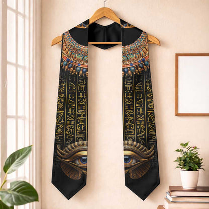 Egypt Eyes Of Horus Graduation Stole with Egyptian Hieroglyphs