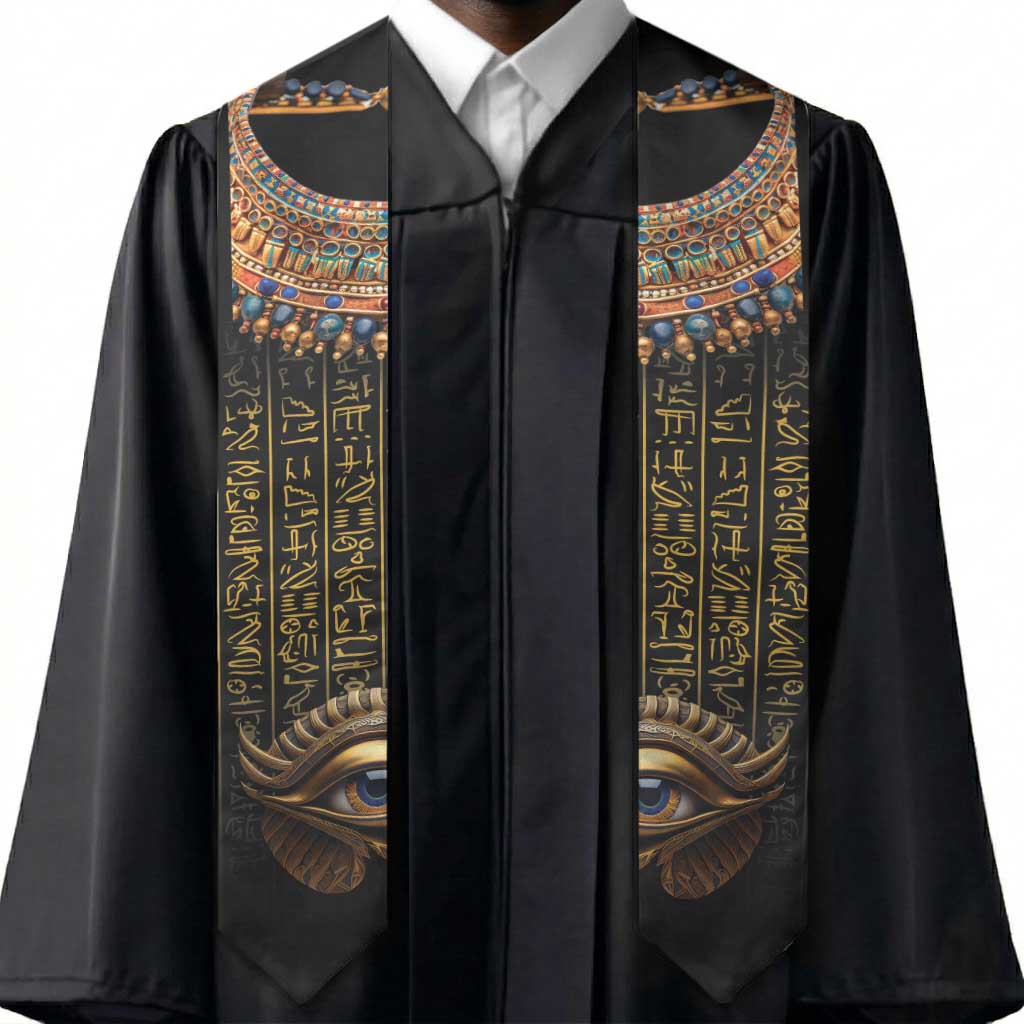Egypt Eyes Of Horus Graduation Stole with Egyptian Hieroglyphs