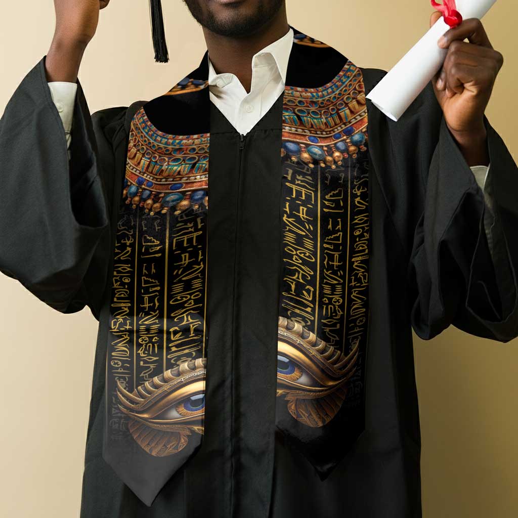 Egypt Eyes Of Horus Graduation Stole with Egyptian Hieroglyphs