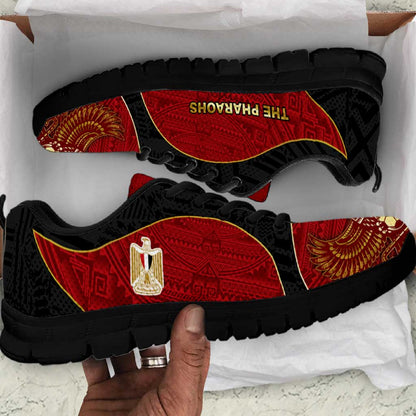 Egypt Football Sneakers Tribal Eagle With Ancient Egyptian Patterns
