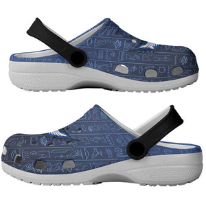 Egyptian Ankh Clogs Shoes Egypt Hieroglyphs Pattern - African Pride