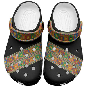 Ethiopia Saba Kemis Sash Style Clogs Shoes Black Color - African Pride