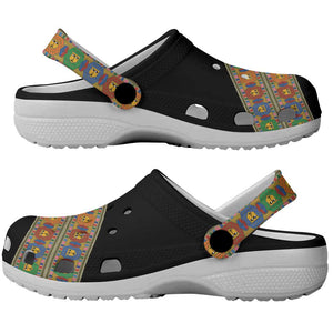 Ethiopia Saba Kemis Sash Style Clogs Shoes Black Color - African Pride