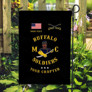 Personalized Buffalo Soldiers Motorcycle Club BSMC Flag Simple Style - Black  - African Pride