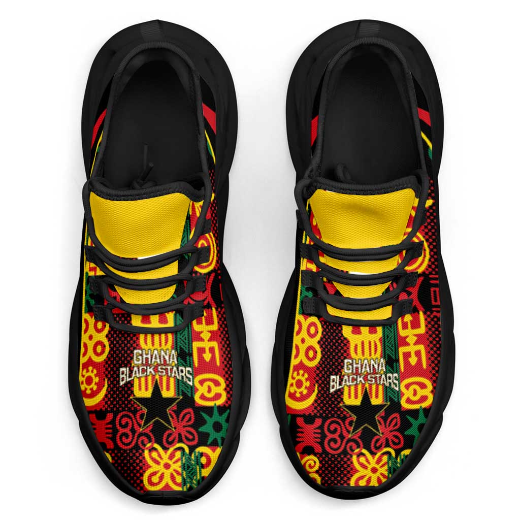 Ghana 2026 Football Clunky Sneakers Go Black Stars Adinkra Curve Stylized - African Pride