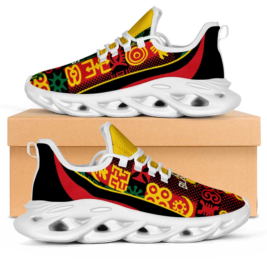 Ghana 2026 Football Clunky Sneakers Go Black Stars Adinkra Curve Stylized - African Pride