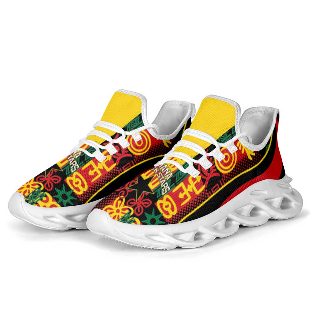 Ghana 2026 Football Clunky Sneakers Go Black Stars Adinkra Curve Stylized - African Pride