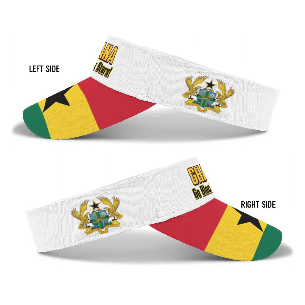 Ghana 2026 Football Sun Visor Cap Go Black Stars