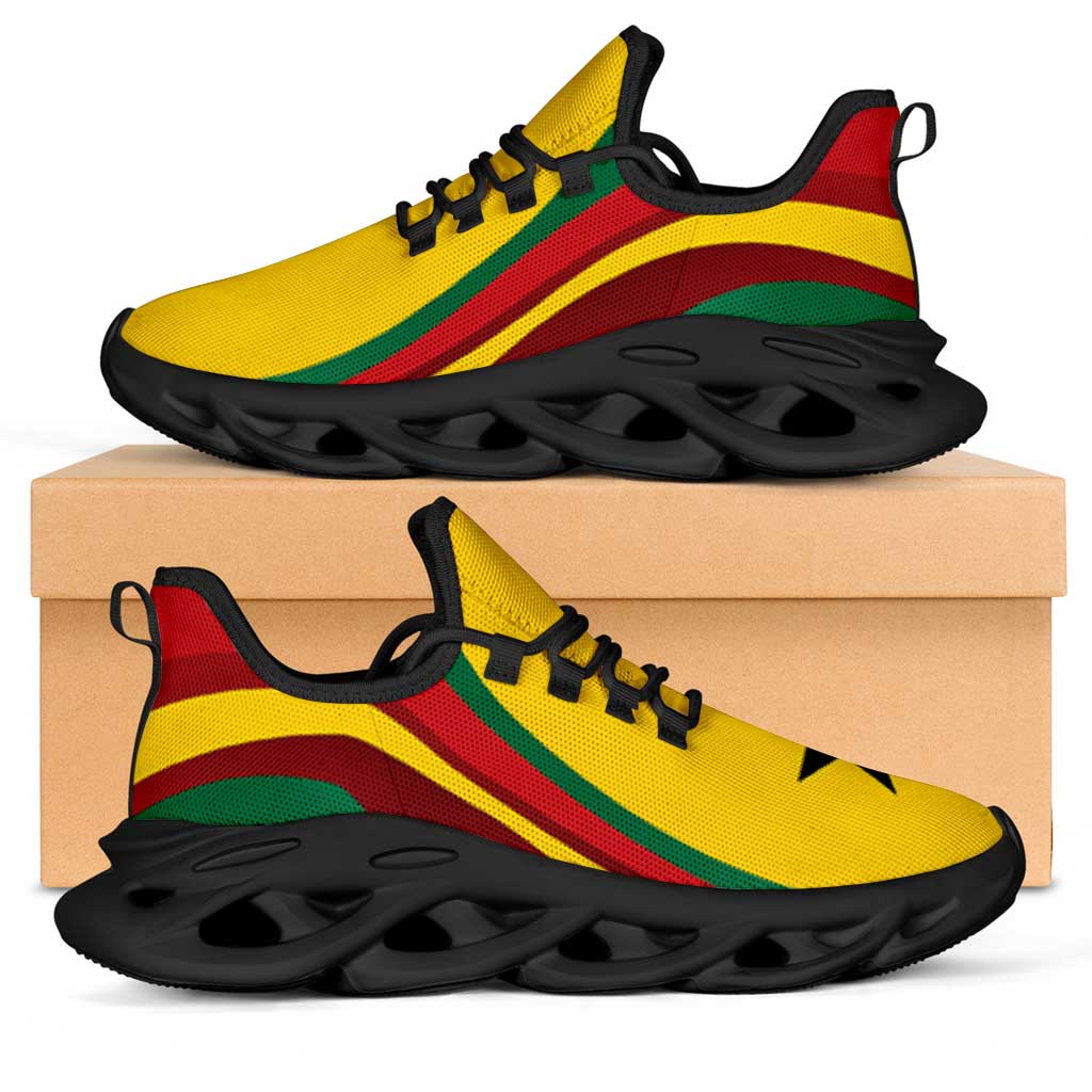 Ghana Football Clunky Sneakers Flag-Inspired Curve Style by African Pride