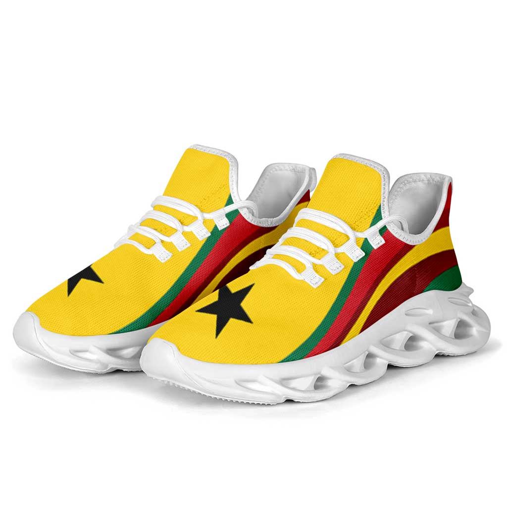 Ghana Football Clunky Sneakers Flag-Inspired Curve Style