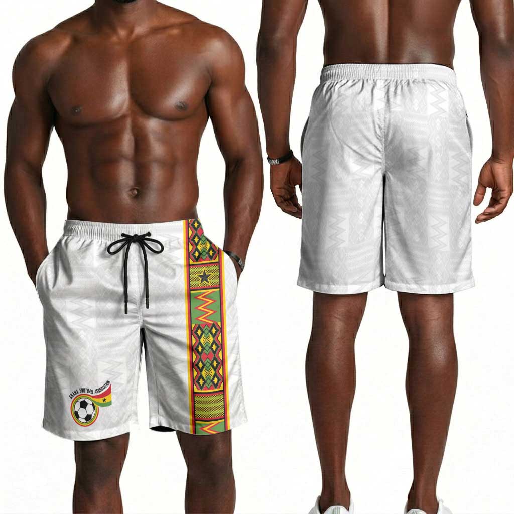 Ghana National Football Shorts for Men Kente Motifs Sporty Style - African Pride