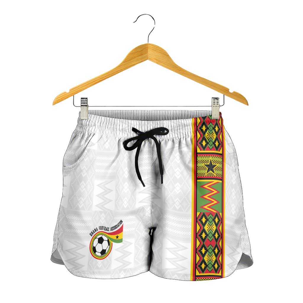 Ghana National Football Shorts for Women Kente Motifs Sporty Style - African Pride
