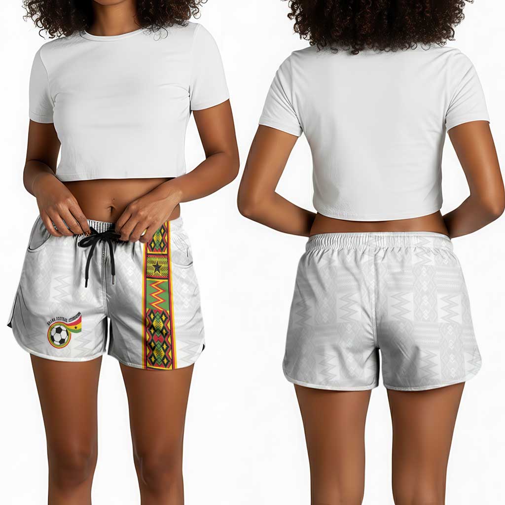 Ghana National Football Shorts for Women Kente Motifs Sporty Style - African Pride