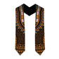 Gold Dashiki and Tapa Pattern Graduation Stole Africa-Polynesia Together Culture