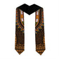 Gold Dashiki and Tapa Pattern Graduation Stole Africa-Polynesia Together Culture