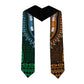 Green-gold Dashiki and Tapa Pattern Graduation Stole Africa-Polynesia Together Culture