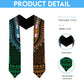 Green-gold Dashiki and Tapa Pattern Graduation Stole Africa-Polynesia Together Culture