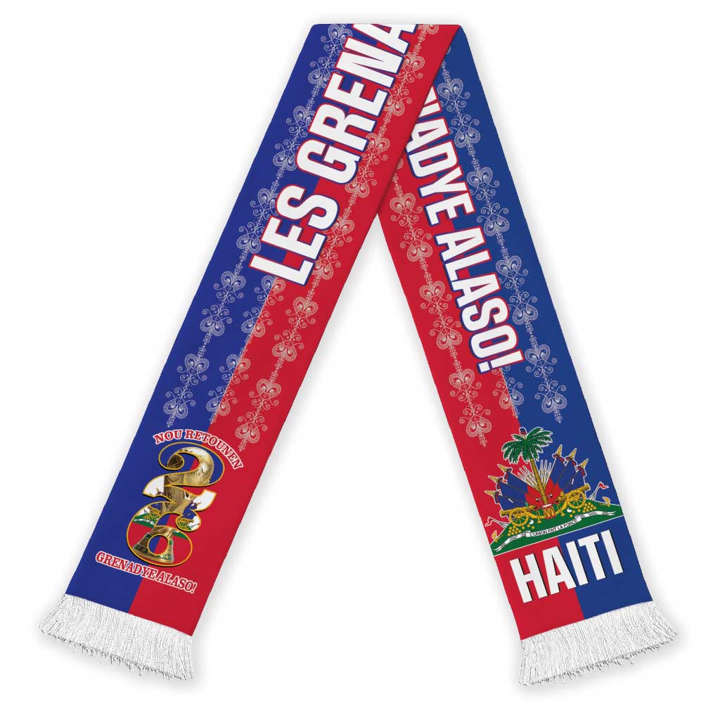 Haiti 2026 Football Soccer Scarf Allez Les Grenadiers Veve Vodou