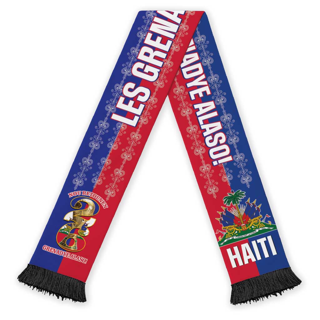 Haiti 2026 Football Soccer Scarf Allez Les Grenadiers Veve Vodou