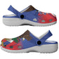 Haiti Flag Day Clogs Shoes Haitian Blood American Heart Eagle With Flag