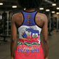 Haiti Flag Day Hollow Tank Top Haitian Women Proud Flag Wave Style