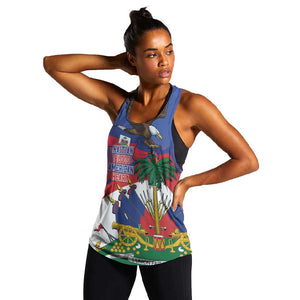 Haiti Flag Day Women Racerback Tank Haitian Blood American Heart Eagle With Flag