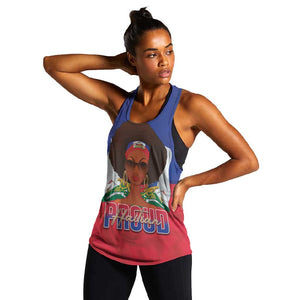 Haiti Flag Day Women Racerback Tank Haitian Women Proud Flag Wave Style