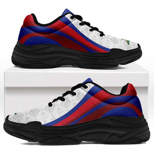 Haiti Football Chunky Sneakers Flag-Inspired Curve Style