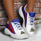 Haiti Football Chunky Sneakers Flag-Inspired Curve Style