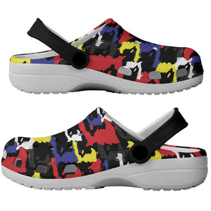 Haiti Map Camouflage Colorful Clogs Shoes - African Pride