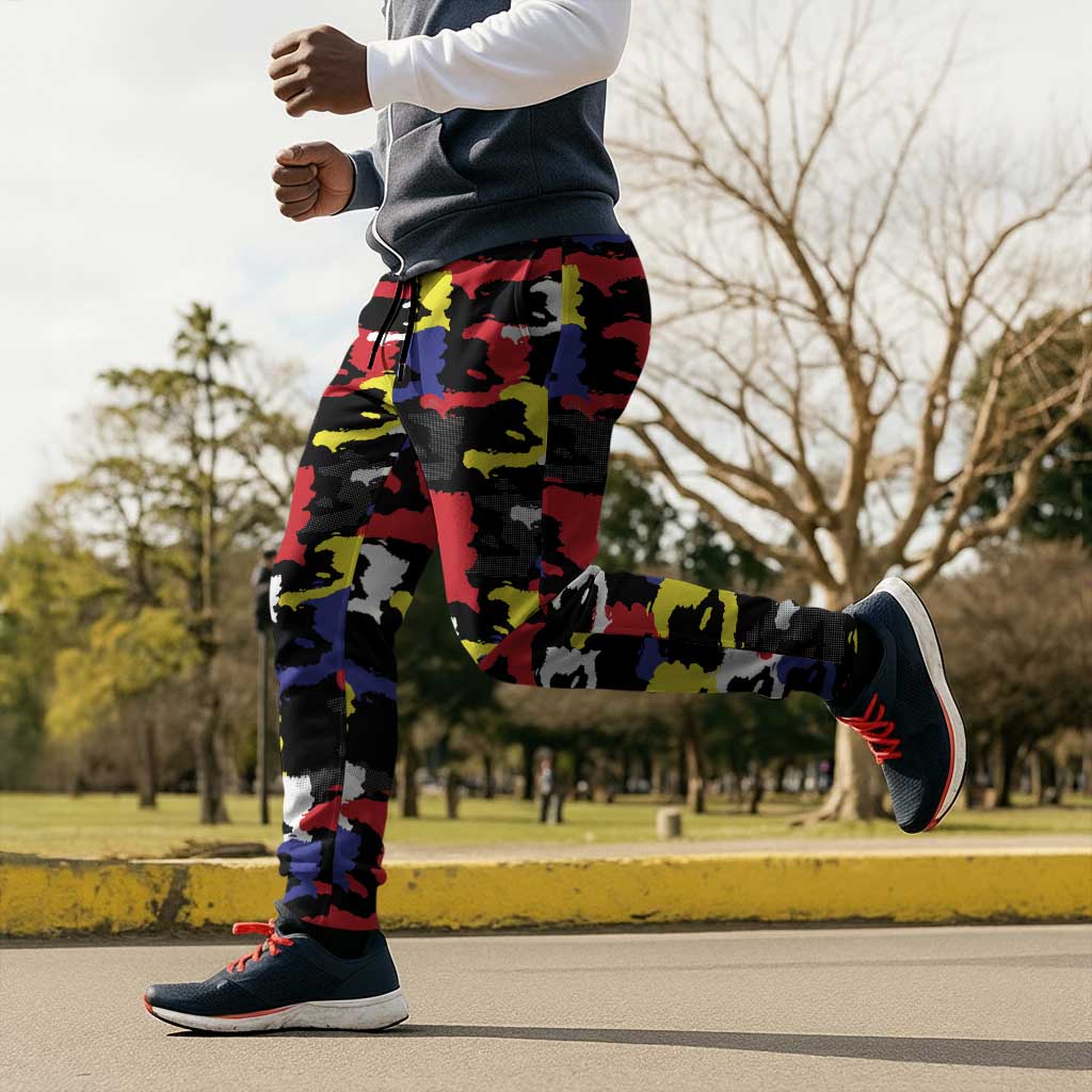 Haiti Map Camouflage Colorful Jogger Pants - African Pride