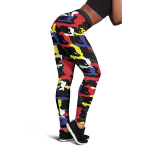 Haiti Map Camouflage Colorful Leggings - African Pride