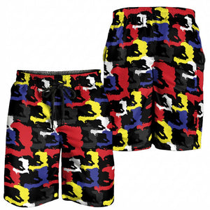 Haiti Map Camouflage Colorful Shorts for Men - African Pride