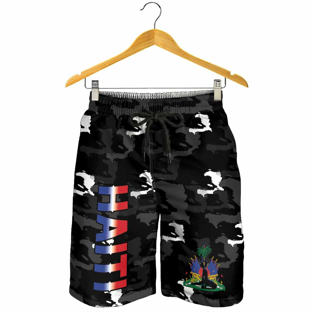 Haiti Map Camouflage Shorts for Men Unique Style - African Pride