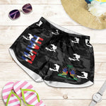 Haiti Map Camouflage Shorts for Women Unique Style - African Pride