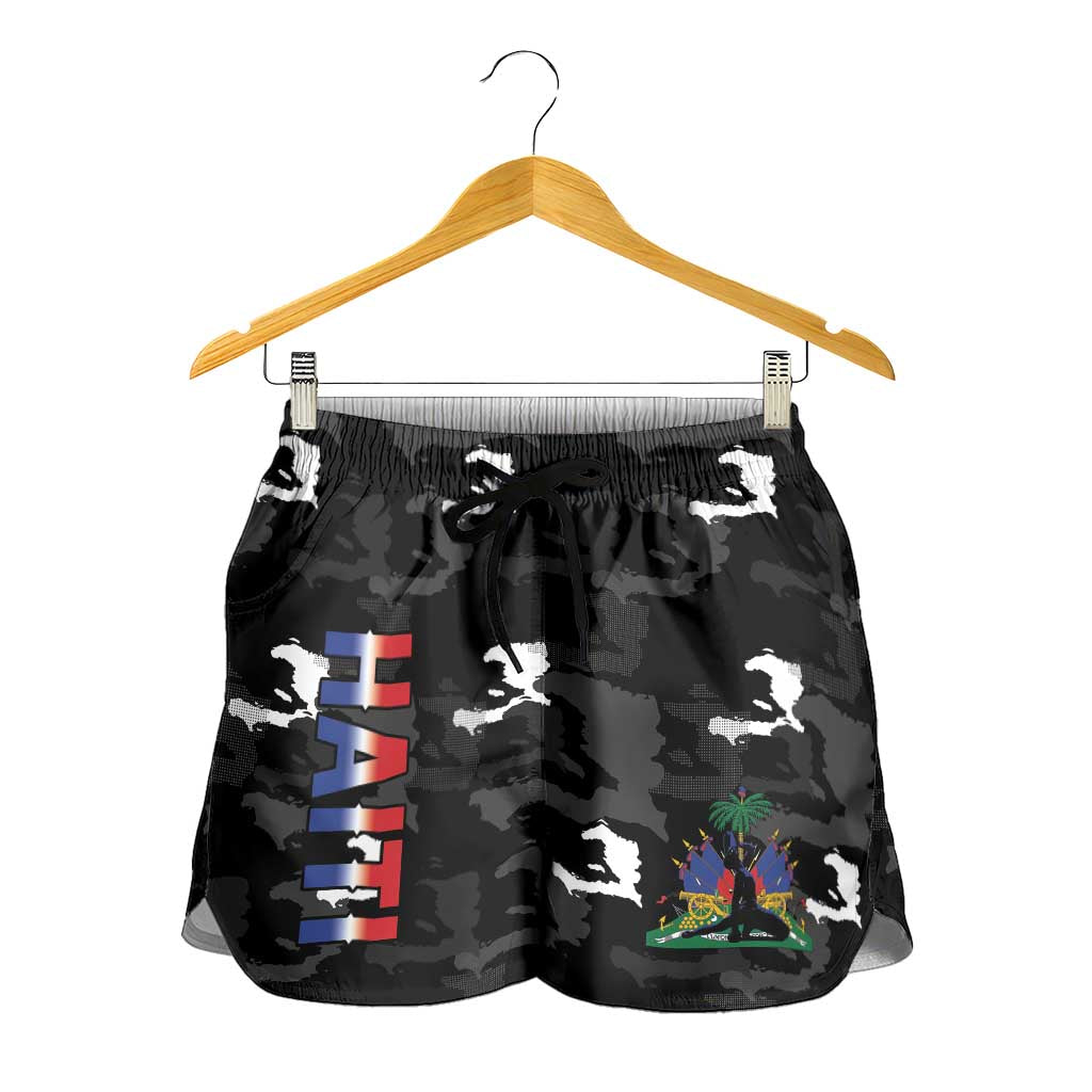 Haiti Map Camouflage Shorts for Women Unique Style - African Pride
