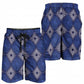 Indigo Diamond African Ankara Pattern Shorts for Men