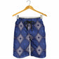 Indigo Diamond African Ankara Pattern Shorts for Men
