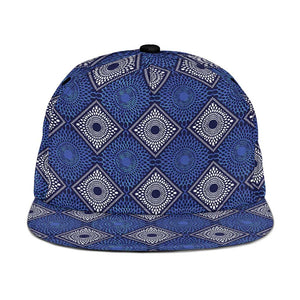 Indigo Diamond African Ankara Pattern Snapback Cap