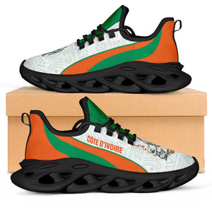 Ivory Coast 2026 Football Clunky Sneakers Les Elephants African Pattern Curve Stylized - African Pride
